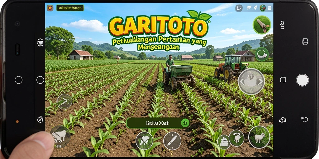 Tampilan gameplay menarik dari GARITOTO dengan aktivitas bertani yang seru.