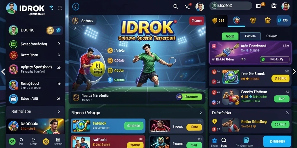 Screenshot utama IDROK menampilkan aktivitas taruhan yang menarik di platform Sportsbook.
